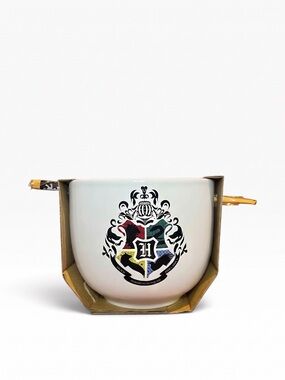 Harry Potter Hogwarts Crest Ramen Bowl with Wooden Chopsticks – 16 oz